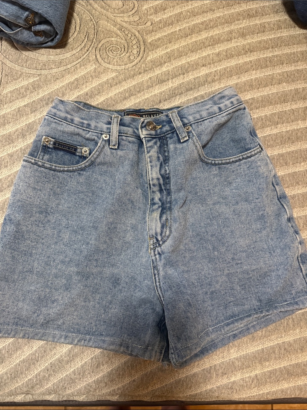 Route 66 Light Blue High-Rise Jean Shorts